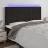 Cabecero Cama Con Luces Led | Panel De Cabecera Tela Negro 160x5x118/128 Cm Cfw6623393