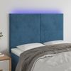 Cabecero Cama Con Luces Led | Panel De Cabecera Terciopelo Azul Oscuro 144x5x118/128 Cm Cfw3200678