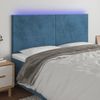 Cabecero Cama Con Luces Led | Panel De Cabecera Terciopelo Azul Oscuro 200x5x118/128 Cm Cfw6431925