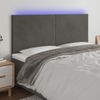 Cabecero Cama Con Luces Led | Panel De Cabecera Terciopelo Gris Oscuro 160x5x118/128 Cm Cfw9654114