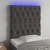 Cabecero Cama Con Luces Led | Panel De Cabecera Terciopelo Gris Oscuro 80x7x118/128 Cm Cfw5103531