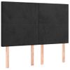 Cabecero Cama Con Luces Led | Panel De Cabecera Terciopelo Negro 144x5x118/128 Cm Cfw9603096