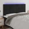 Cabecero Cama Con Luces Led | Panel De Cabecera Terciopelo Negro 180x5x118/128 Cm Cfw2208456