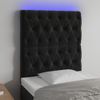 Cabecero Cama Con Luces Led | Panel De Cabecera Terciopelo Negro 80x7x118/128 Cm Cfw6117336