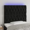 Cabecero Cama Con Luces Led | Panel De Cabecera Terciopelo Negro 90x7x118/128 Cm Cfw2186527