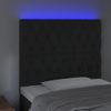 Cabecero Cama Con Luces Led | Panel De Cabecera Terciopelo Negro 90x7x118/128 Cm Cfw2186527