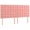 Cabecero Cama Con Luces Led | Panel De Cabecera Terciopelo Rosa 180x5x118/128 Cm Cfw1647441