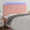 Cabecero Cama Con Luces Led | Panel De Cabecera Terciopelo Rosa 180x5x118/128 Cm Cfw4462130