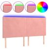 Cabecero Cama Con Luces Led | Panel De Cabecera Terciopelo Rosa 180x5x118/128 Cm Cfw4462130