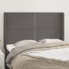 Cabecero Cama | Panel De Cabecera Con Orejas Cuero Sintético Gris 147x16x118/128cm Cfw7654264