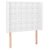 Cabecero Cama | Panel De Cabecera Con Orejas De Cuero Sintético Blanco 83x16x118/128 Cm Cfw9227489