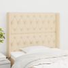 Cabecero Cama | Panel De Cabecera Con Orejas De Tela Color Crema 103x16x118/128 Cm Cfw7441226