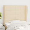 Cabecero Cama | Panel De Cabecera Con Orejas De Tela Color Crema 103x23x118/128 Cm Cfw8376144