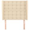 Cabecero Cama | Panel De Cabecera Con Orejas De Tela Color Crema 103x23x118/128 Cm Cfw1010258