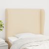 Cabecero Cama | Panel De Cabecera Con Orejas De Tela Color Crema 103x23x118/128 Cm Cfw2948605