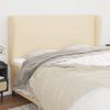 Cabecero Cama | Panel De Cabecera Con Orejas De Tela Color Crema 203x23x118/128 Cm Cfw8104012