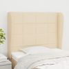 Cabecero Cama | Panel De Cabecera Con Orejas De Tela Color Crema 93x23x118/128 Cm Cfw3541374