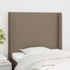 Cabecero Cama | Panel De Cabecera Con Orejas De Tela Gris Taupe 83x16x118/128 Cm Cfw8757965