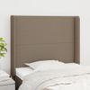 Cabecero Cama | Panel De Cabecera Con Orejas De Tela Gris Taupe 93x16x118/128 Cm Cfw1502340