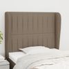 Cabecero Cama | Panel De Cabecera Con Orejas De Tela Gris Taupe 93x23x118/128 Cm Cfw2369107