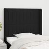 Cabecero Cama | Panel De Cabecera Con Orejas De Tela Negro 83x16x118/128 Cm Cfw5500619