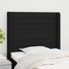 Cabecero Cama | Panel De Cabecera Con Orejas De Tela Negro 83x16x118/128 Cm Cfw5688914