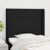 Cabecero Cama | Panel De Cabecera Con Orejas De Tela Negro 83x16x118/128 Cm Cfw3785817