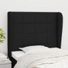 Cabecero Cama | Panel De Cabecera Con Orejas De Tela Negro 83x23x118/128 Cm Cfw1495944