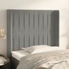 Cabecero Cama | Panel De Cabecera Con Orejas De Terciopelo Gris Claro 83x16x118/128 Cm Cfw7627468