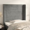 Cabecero Cama | Panel De Cabecera Con Orejas De Terciopelo Gris Claro 83x16x118/128 Cm Cfw5884606