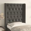 Cabecero Cama | Panel De Cabecera Con Orejas De Terciopelo Gris Oscuro 83x16x118/128 Cm Cfw6094111