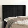 Cabecero Cama | Panel De Cabecera Con Orejas De Terciopelo Negro 147x16x118/128 Cm Cfw3680622