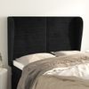 Cabecero Cama | Panel De Cabecera Con Orejas De Terciopelo Negro 147x23x118/128 Cm Cfw9364149