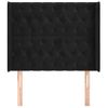 Cabecero Cama | Panel De Cabecera Con Orejas De Terciopelo Negro 93x16x118/128 Cm Cfw2548616