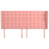 Cabecero Cama | Panel De Cabecera Con Orejas De Terciopelo Rosa 183x23x118/128 Cm Cfw1048036