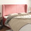 Cabecero Cama | Panel De Cabecera Con Orejas De Terciopelo Rosa 183x23x118/128 Cm Cfw1987416