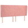 Cabecero Cama | Panel De Cabecera Con Orejas De Terciopelo Rosa 183x23x118/128 Cm Cfw1987416