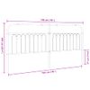 Cabecero Cama | Panel De Cabecera De Metal Blanco 193 Cm Cfw8043691