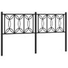 Cabecero Cama | Panel De Cabecera De Metal Negro 160 Cm Cfw9029363