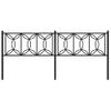 Cabecero Cama | Panel De Cabecera De Metal Negro 200 Cm Cfw6390514