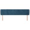 Cabecero Cama | Panel De Cabecera De Terciopelo Azul Oscuro 203x23x78/88 Cm Cfw9631266