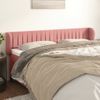 Cabecero Cama | Panel De Cabecera De Terciopelo Rosa 183x23x78/88 Cm Cfw4215023