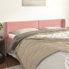 Cabecero Cama | Panel De Cabecera De Terciopelo Rosa 203x16x78/88 Cm Cfw2916408