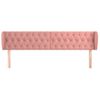 Cabecero Cama | Panel De Cabecera De Terciopelo Rosa 203x23x78/88 Cm Cfw4362633