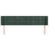 Cabecero Cama | Panel De Cabecera De Terciopelo Verde Oscuro 203x16x78/88 Cm Cfw6190058