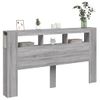 Cabecero Cama Led | Panel De Cabecera Madera Ingeniería Gris Sonoma 180x18,5x103,5 Cm Cfw4444846