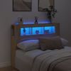 Cabecero Cama Led | Panel De Cabecera Madera Ingeniería Roble Sonoma 140x18,5x103,5 Cm Cfw4528189