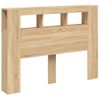 Cabecero Cama Led | Panel De Cabecera Madera Ingeniería Roble Sonoma 140x18,5x103,5 Cm Cfw4528189