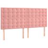 Juego De 4 Cabeceros Cama | Panel De Cabecera De Terciopelo Rosa 100x5x78/88 Cm Cfw7089817