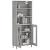 Aparador Alto | Aparador De Comedor | Armario De Cocina Madera Contrachapada Gris Sonoma 69,5x34x180 Cm Cfw1524806